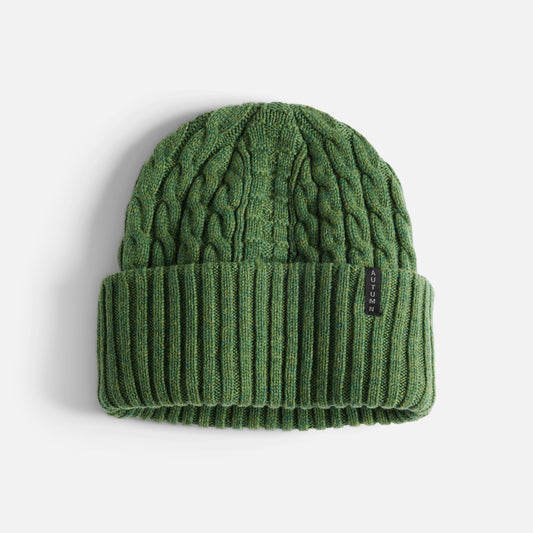Autumn Beanie - Cable Knit - Green