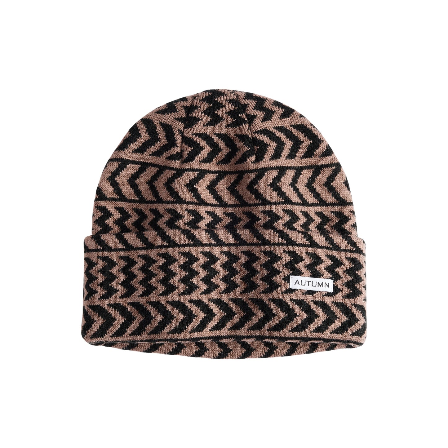 Autumn Beanie - Chevron - Dusty Mauve