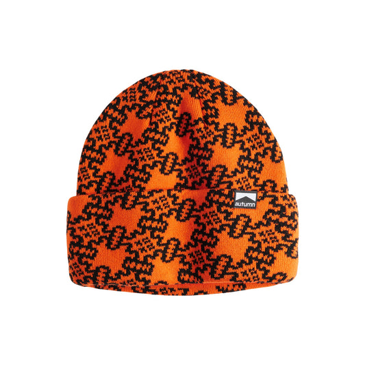 Autumn Beanie - Landscape - Safety Orange