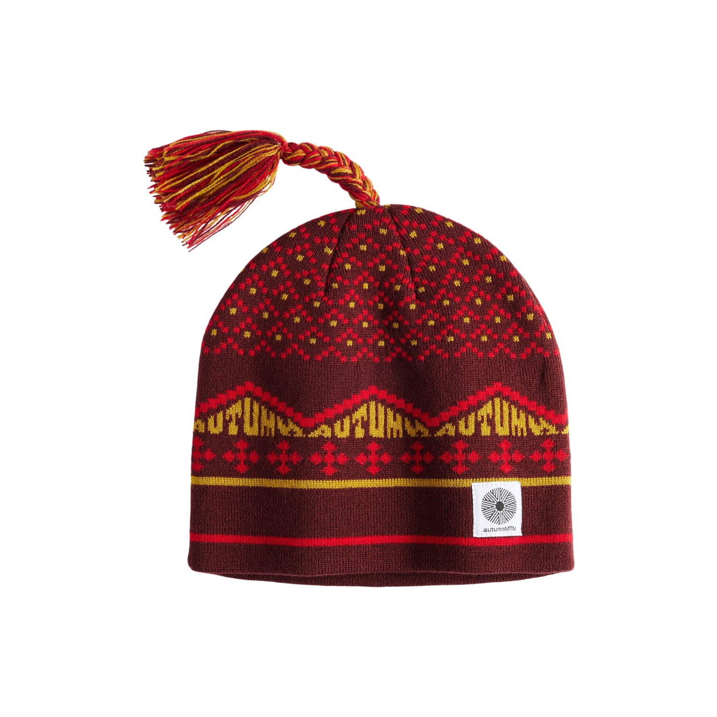 Autumn Beanie - Tassle - Burgundy