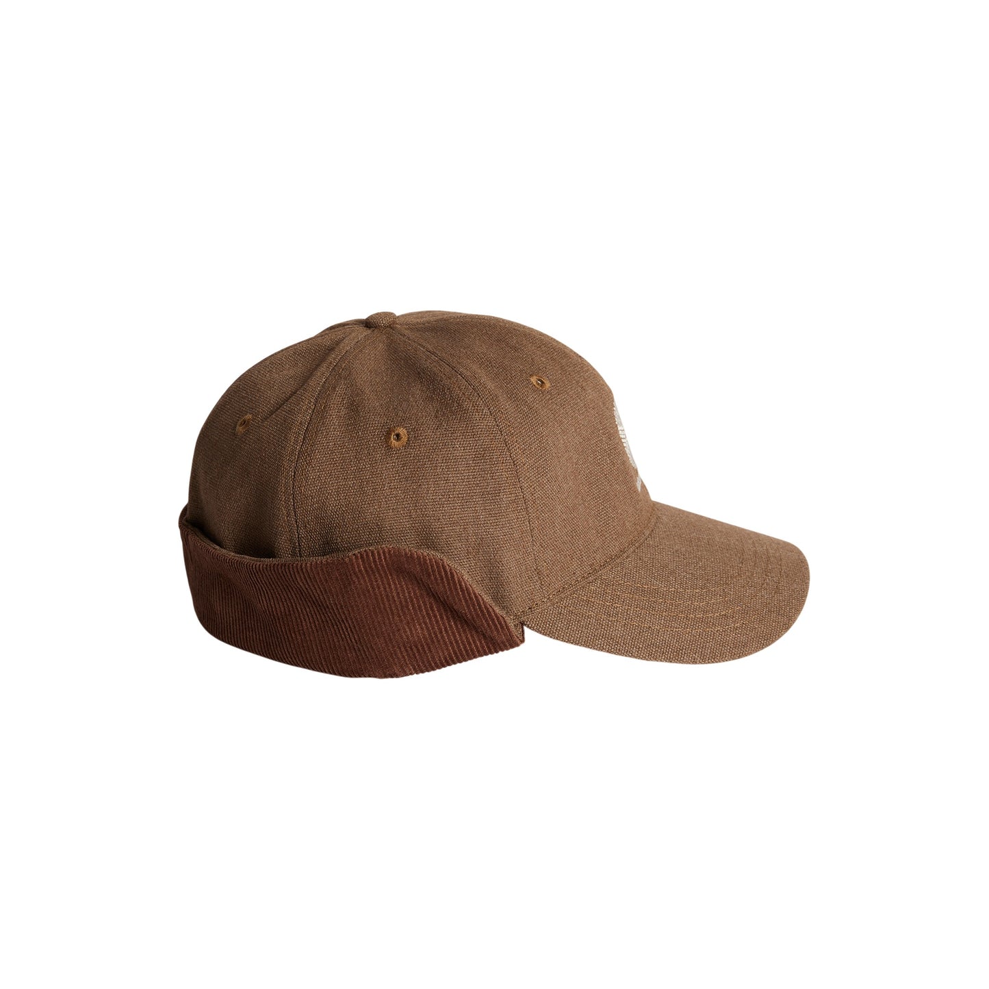 Autumn Cap - Washed Canvas Flap Cap - Light Brown