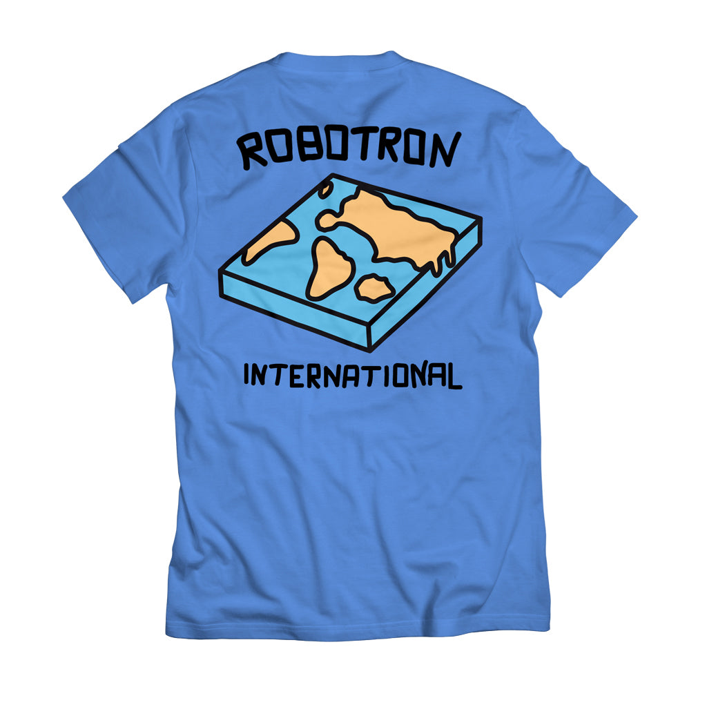 Robotron  T-Shirt  "Flat Earth"  blue